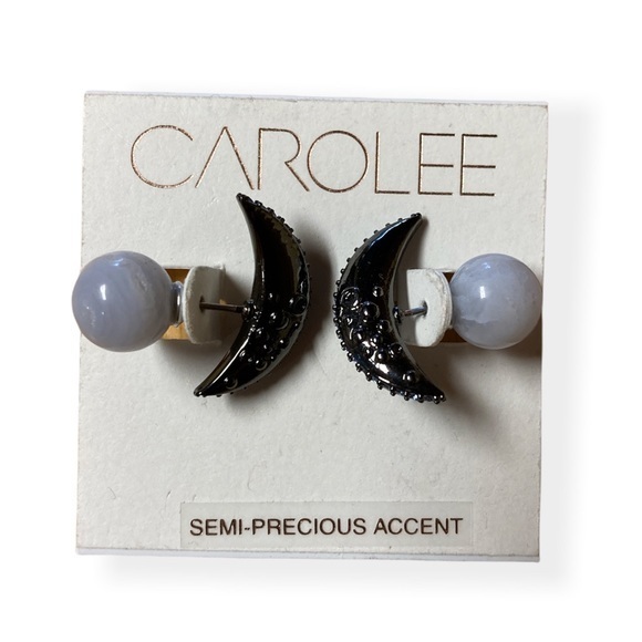 Carolee Moon Earrings Semi Precious Stone 28$